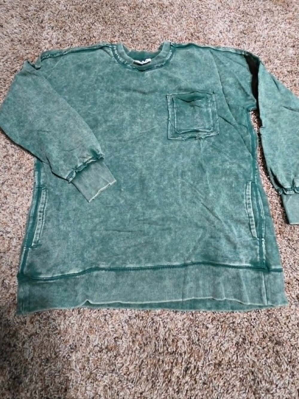 Hunter Green mineral wash sweatshirt - Medium